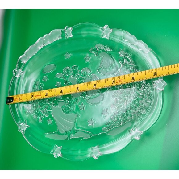 Vintage Christmas Angels Festive Time Sweet Dish Home Beautiful Glass Decor - Picture 5 of 8